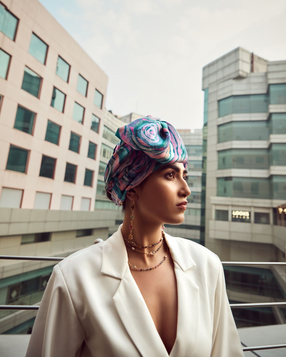 Jiya Earring and Necklace Set: Versatile Gold-Plated Set with Tourmalines & Sapphires