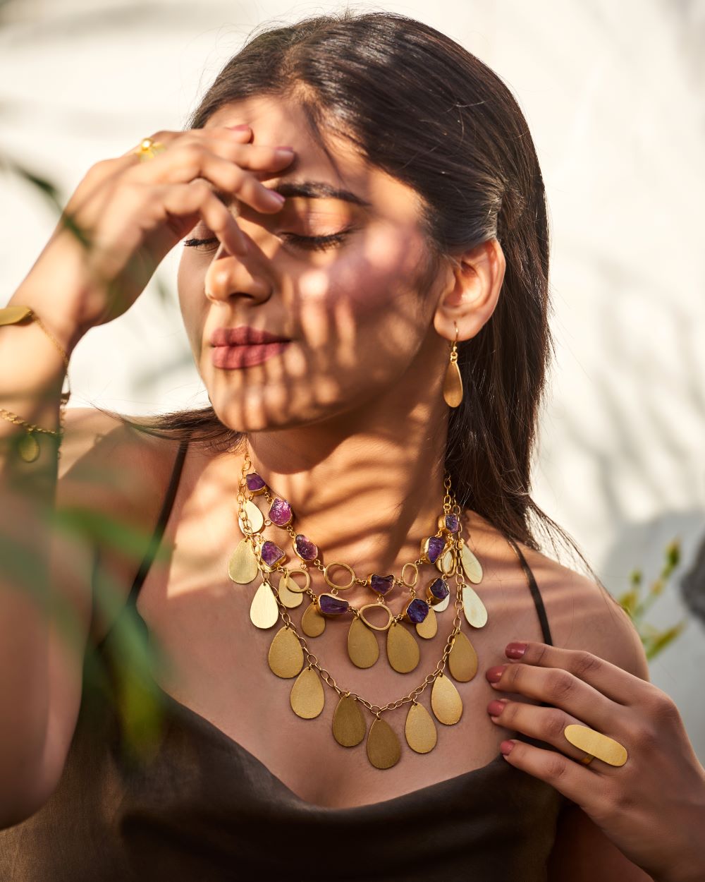 Rani Earrings: 1-Inch Mid-Size Gold-Plated Drop Earrings