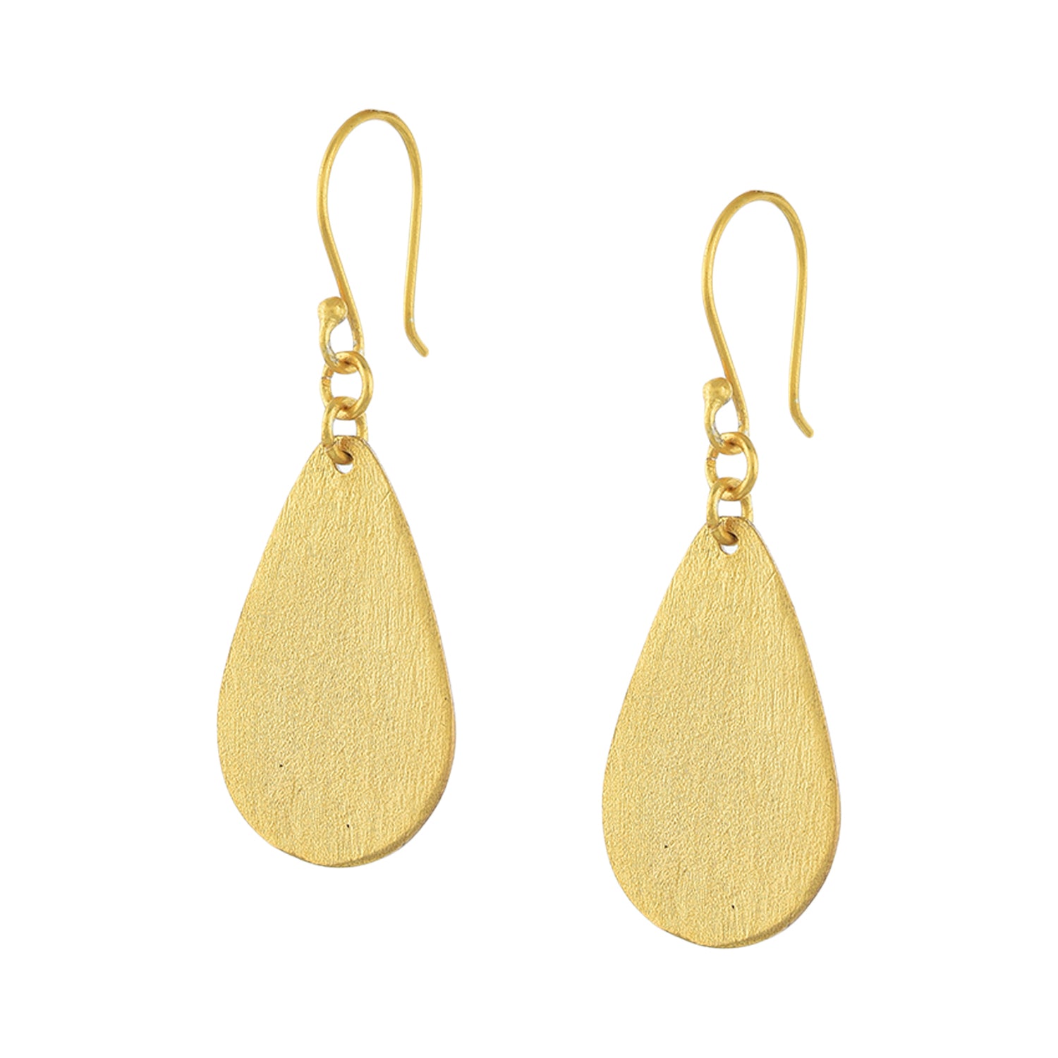 Rani Earrings: 1-Inch Mid-Size Gold-Plated Drop Earrings